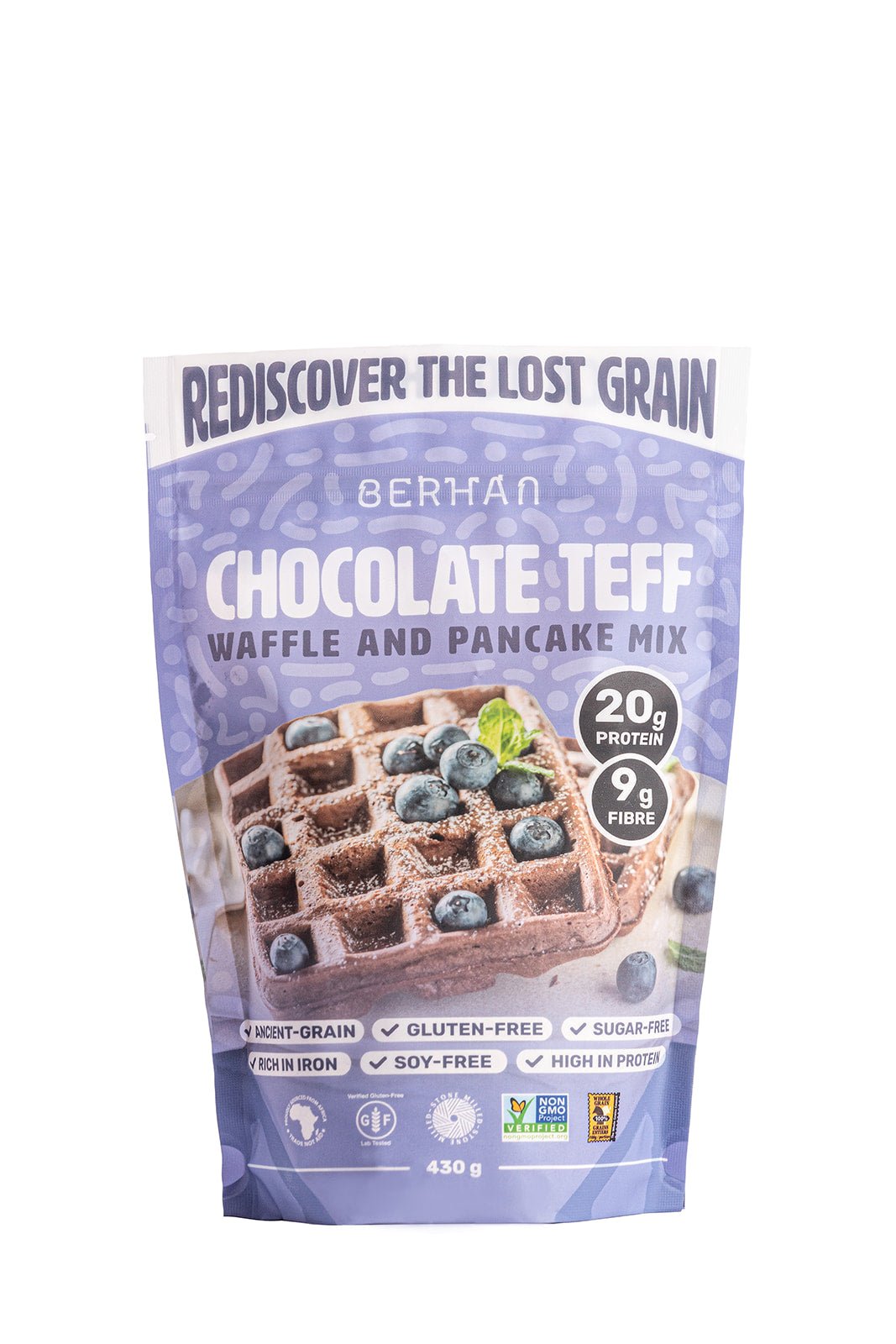 High Protein Chocolate Teff Waffle and Pancake Mix | Naturally Gluten-Free | Iron Rich | Fiber Rich - Berhan Teff